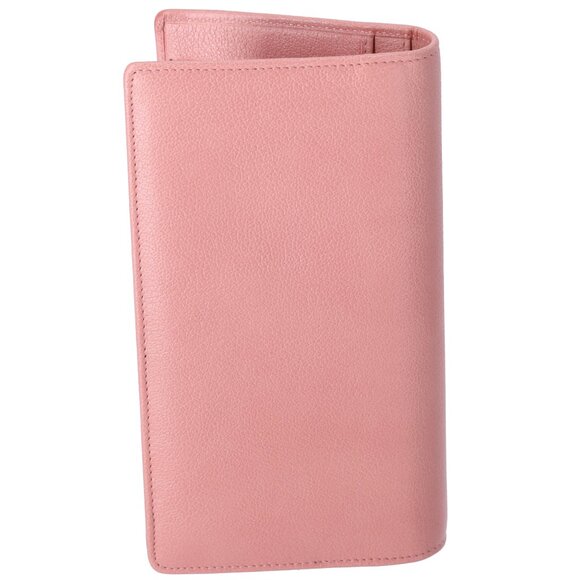 CHANEL CC Logo Camellia Long Wallet Pink Pebbled Leather - Picture 6 of 8